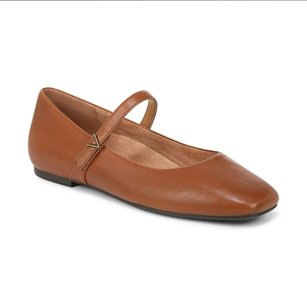 Vionic Alameda Mary Jane Flat - Tan Leather